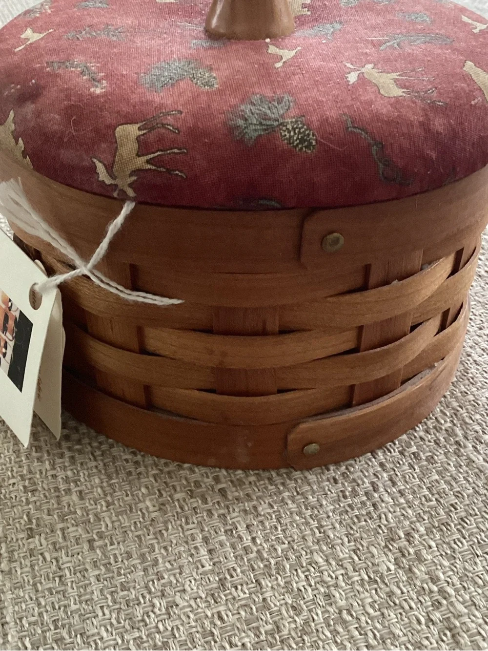 Ulrika Basketry Cherry Jewelry Basket Trinket Wildlife Design Maine